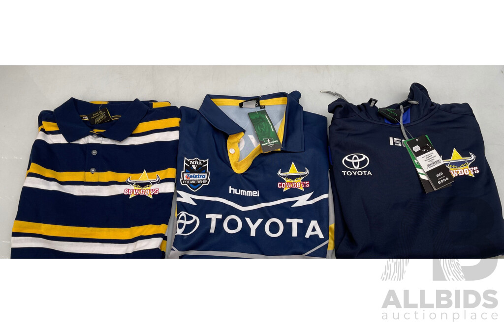 North Queensland Cowboys  Supporters Clothing - Brand New - Lot of 3