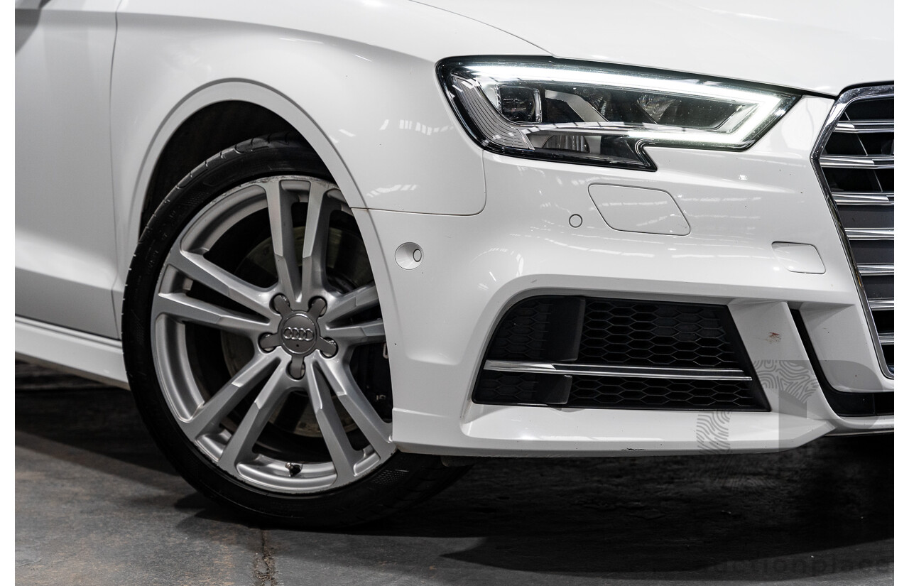 06/17 Audi S3 2.0 TFSI S TRONIC QUATTRO AWD 8V MY17 4D Sedan Ibis White 2.0L