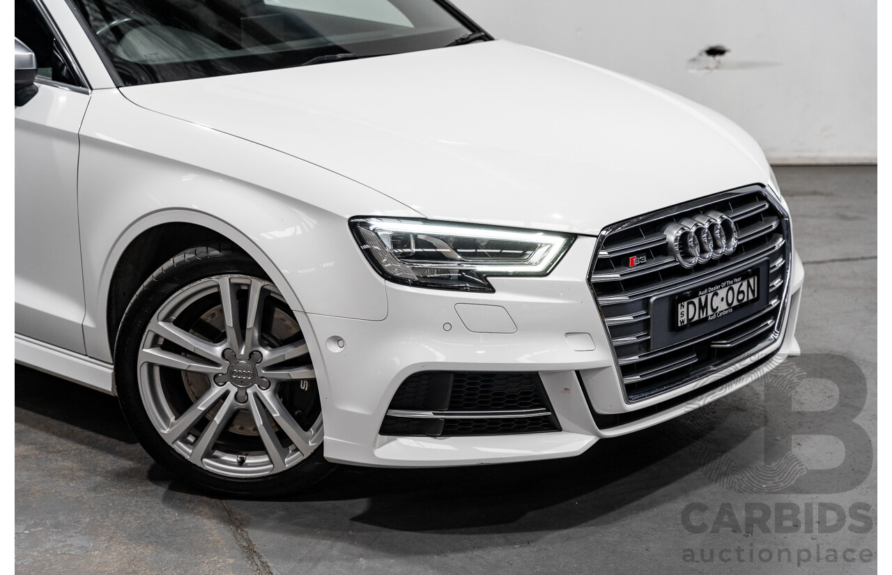 06/17 Audi S3 2.0 TFSI S TRONIC QUATTRO AWD 8V MY17 4D Sedan Ibis White 2.0L