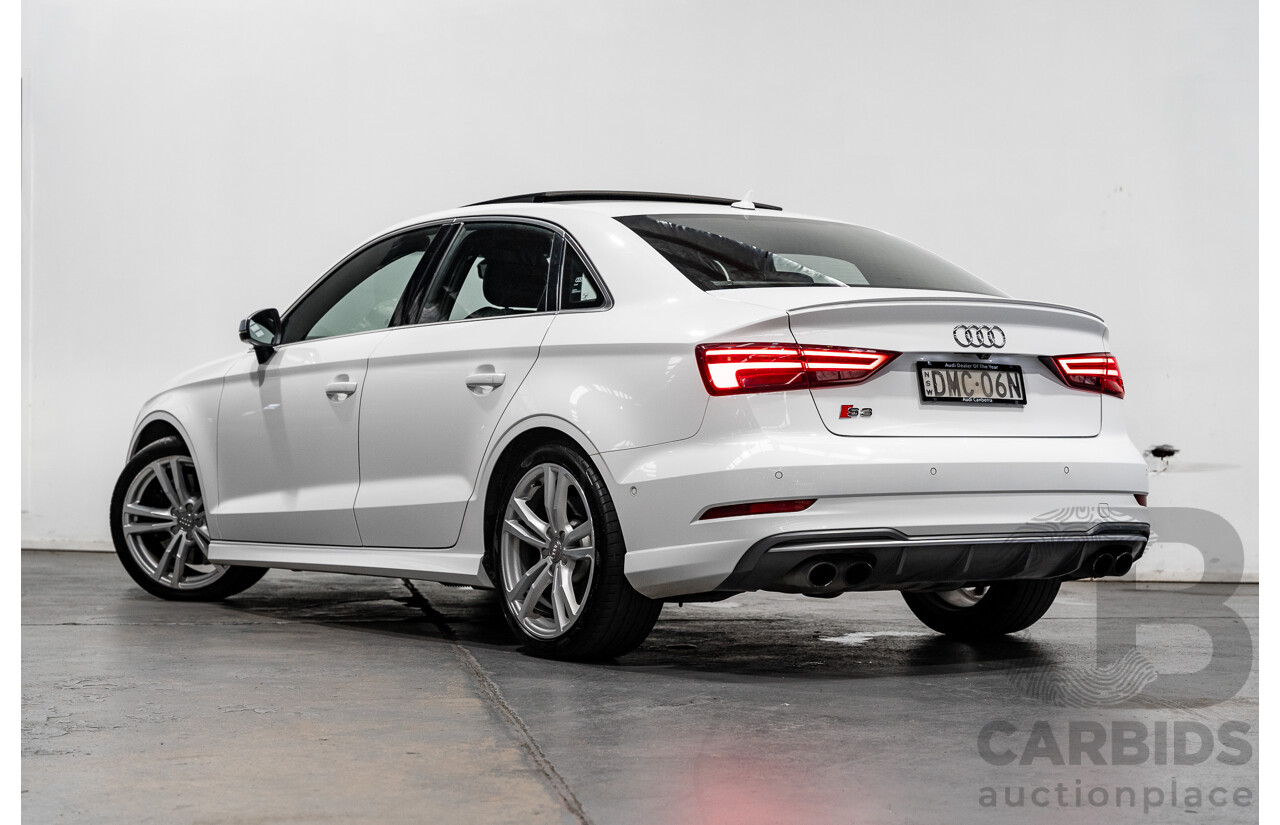 06/17 Audi S3 2.0 TFSI S TRONIC QUATTRO AWD 8V MY17 4D Sedan Ibis White 2.0L