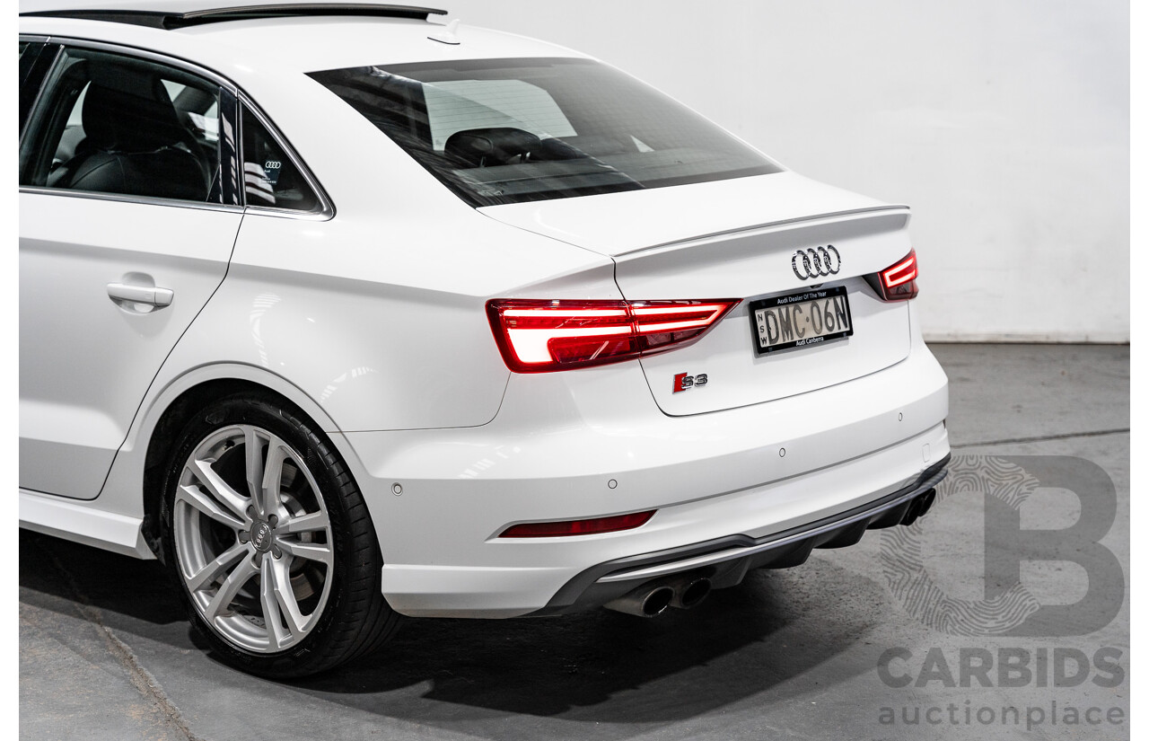 06/17 Audi S3 2.0 TFSI S TRONIC QUATTRO AWD 8V MY17 4D Sedan Ibis White 2.0L