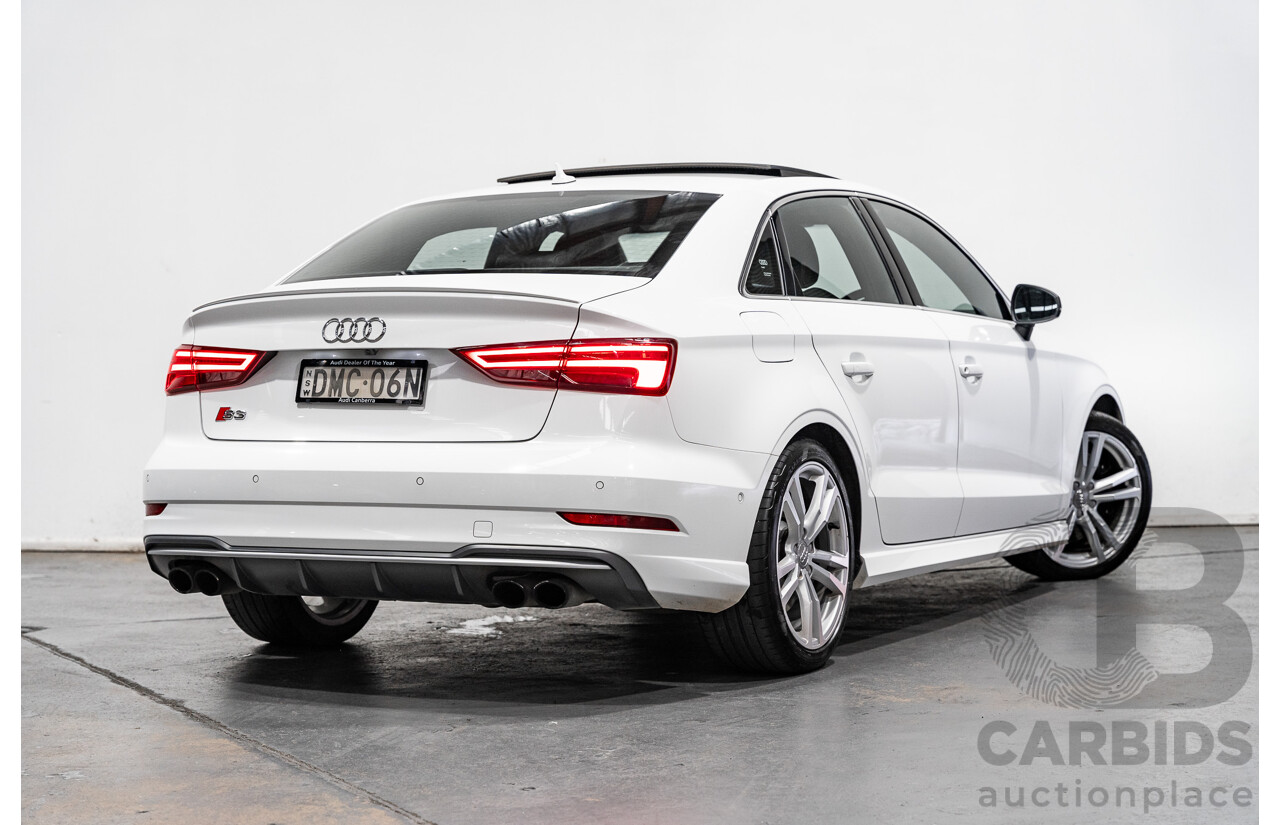 06/17 Audi S3 2.0 TFSI S TRONIC QUATTRO AWD 8V MY17 4D Sedan Ibis White 2.0L