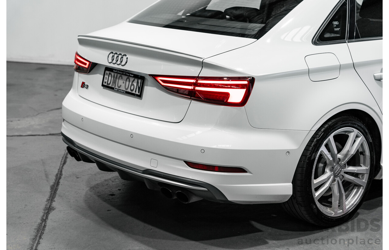 06/17 Audi S3 2.0 TFSI S TRONIC QUATTRO AWD 8V MY17 4D Sedan Ibis White 2.0L