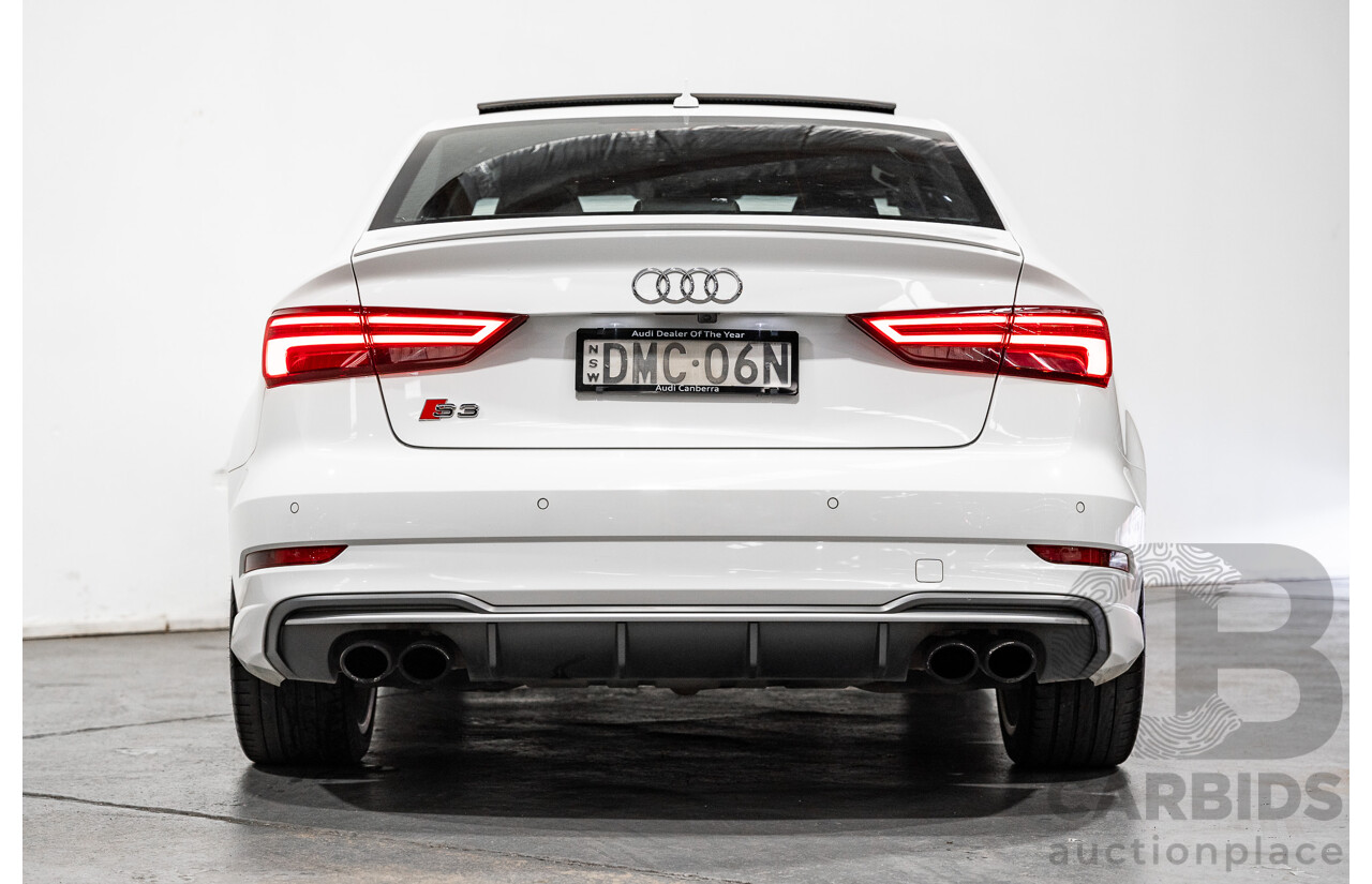06/17 Audi S3 2.0 TFSI S TRONIC QUATTRO AWD 8V MY17 4D Sedan Ibis White 2.0L