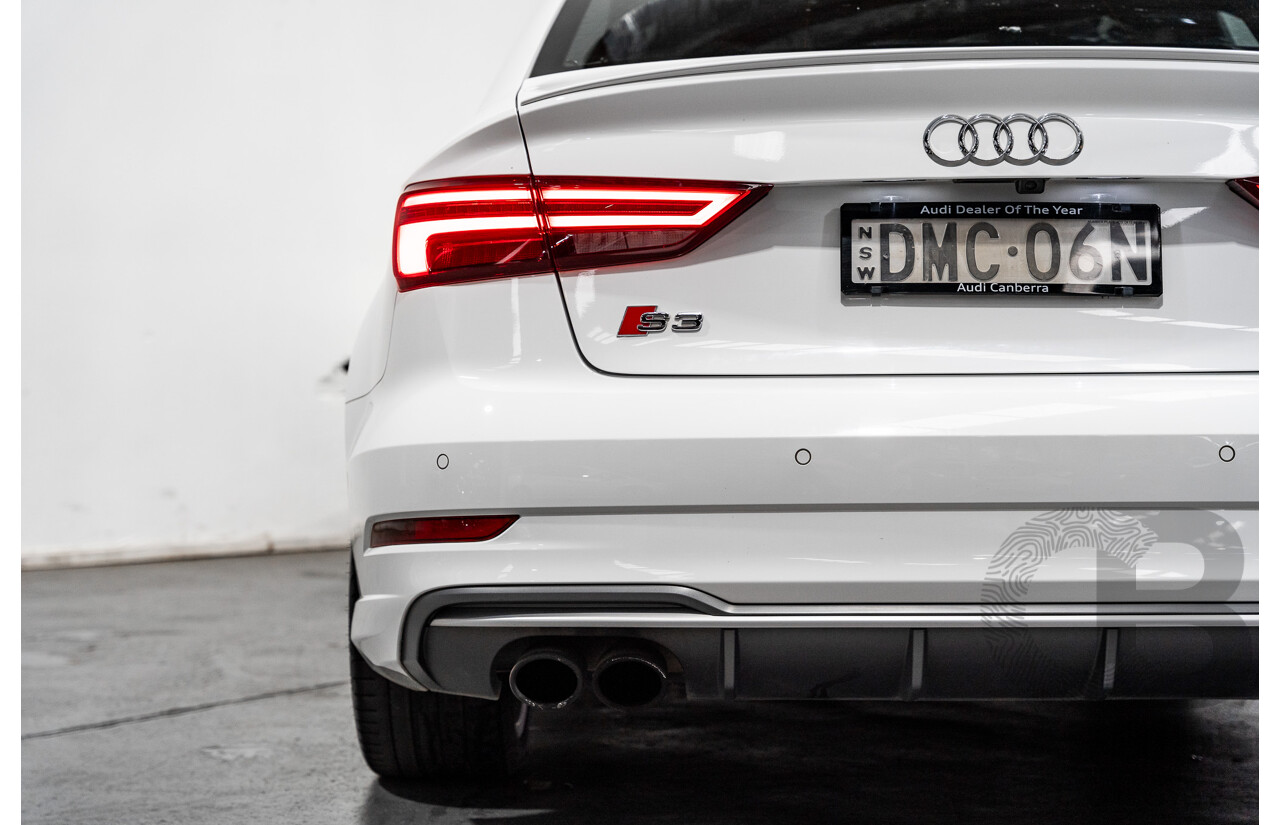 06/17 Audi S3 2.0 TFSI S TRONIC QUATTRO AWD 8V MY17 4D Sedan Ibis White 2.0L