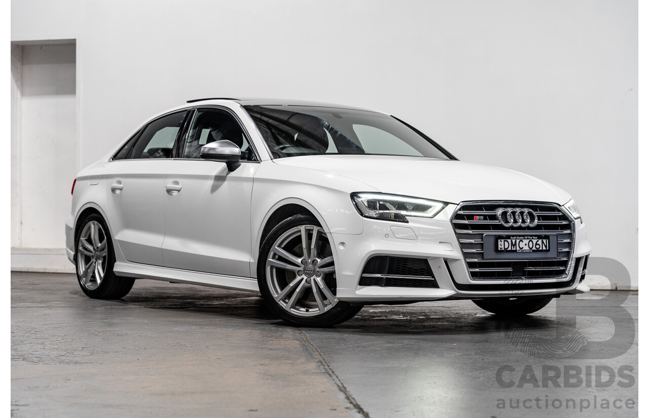 06/17 Audi S3 2.0 TFSI S TRONIC QUATTRO AWD 8V MY17 4D Sedan Ibis White 2.0L