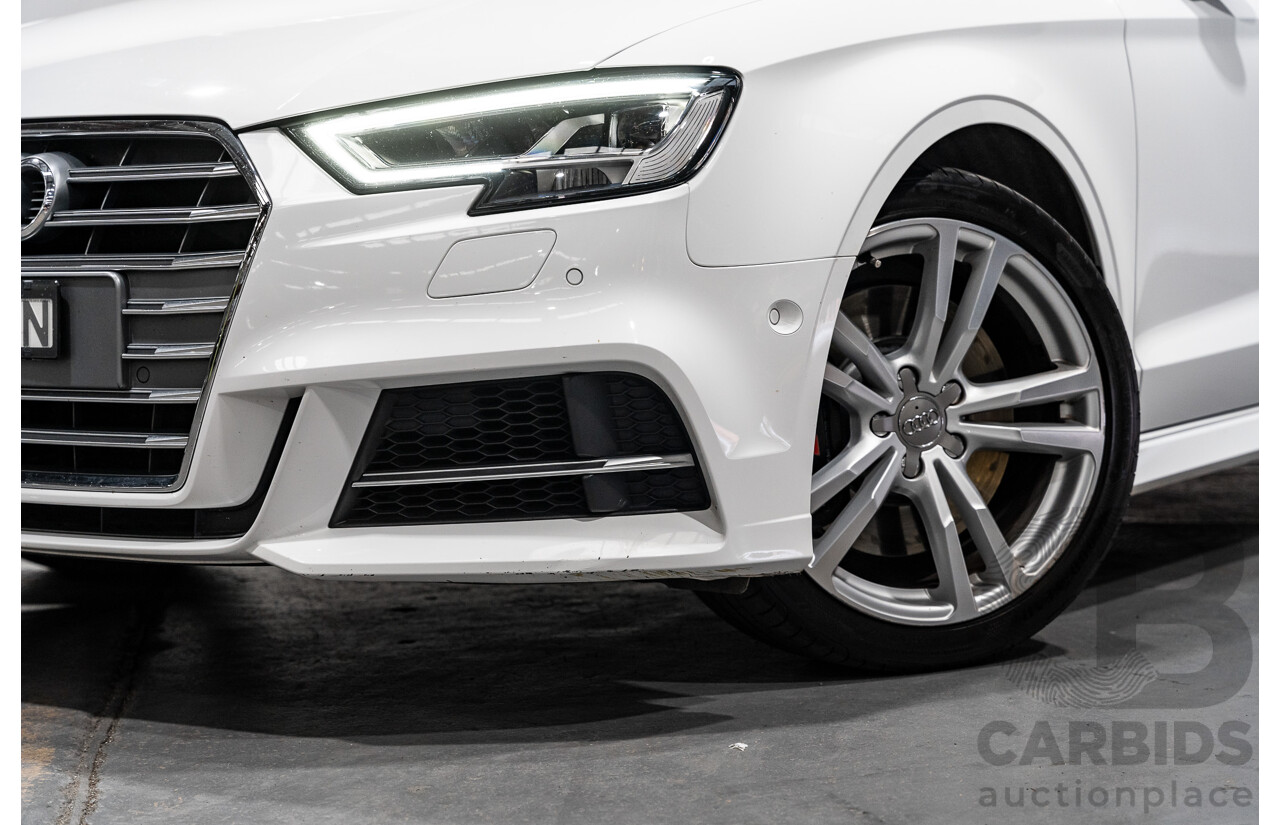 06/17 Audi S3 2.0 TFSI S TRONIC QUATTRO AWD 8V MY17 4D Sedan Ibis White 2.0L