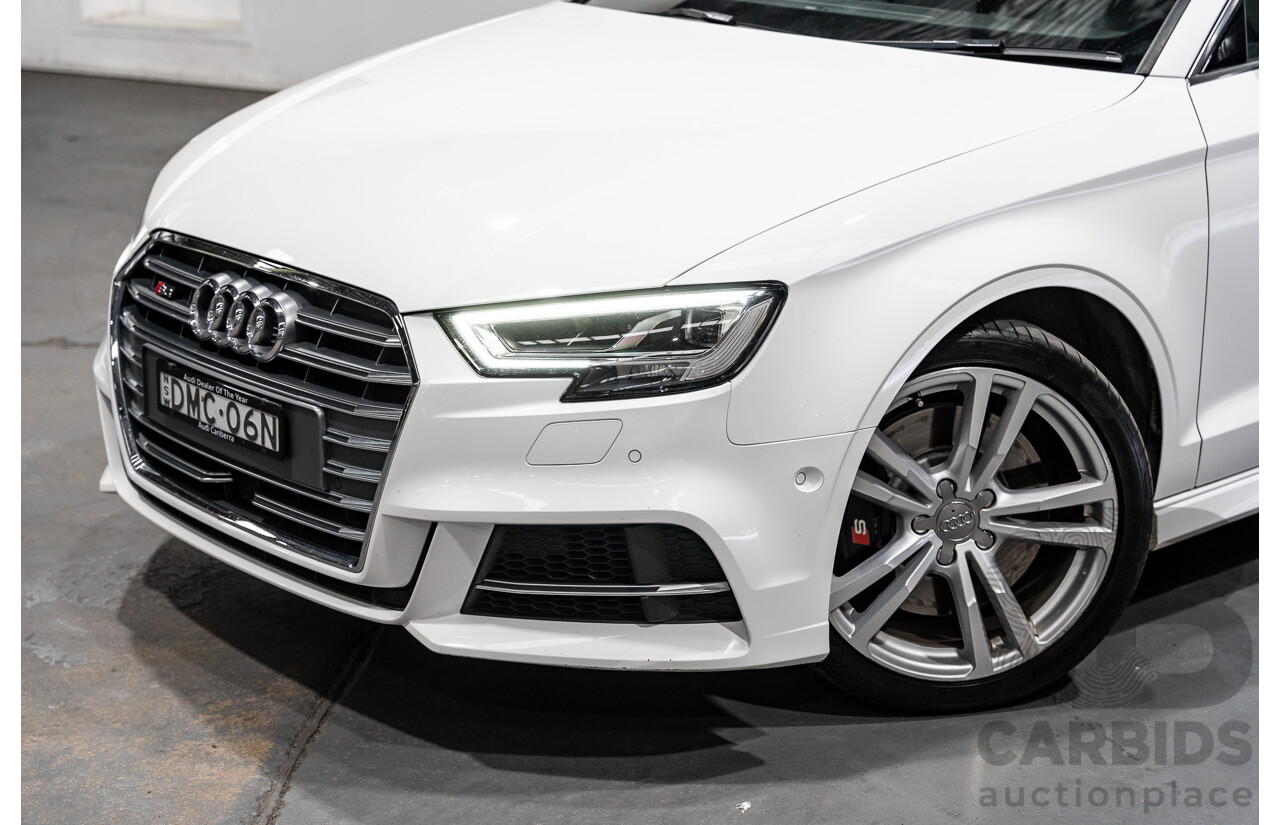 06/17 Audi S3 2.0 TFSI S TRONIC QUATTRO AWD 8V MY17 4D Sedan Ibis White 2.0L