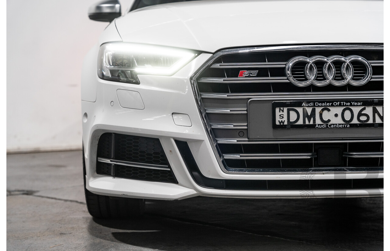 06/17 Audi S3 2.0 TFSI S TRONIC QUATTRO AWD 8V MY17 4D Sedan Ibis White 2.0L