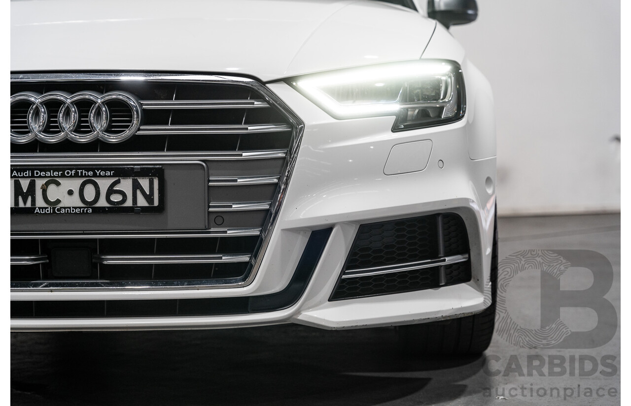 06/17 Audi S3 2.0 TFSI S TRONIC QUATTRO AWD 8V MY17 4D Sedan Ibis White 2.0L
