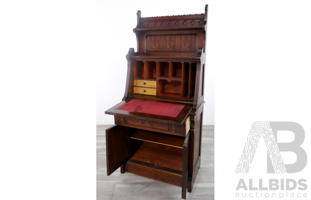Late 19th Century Eastlake Style Walnut Secretary Desk