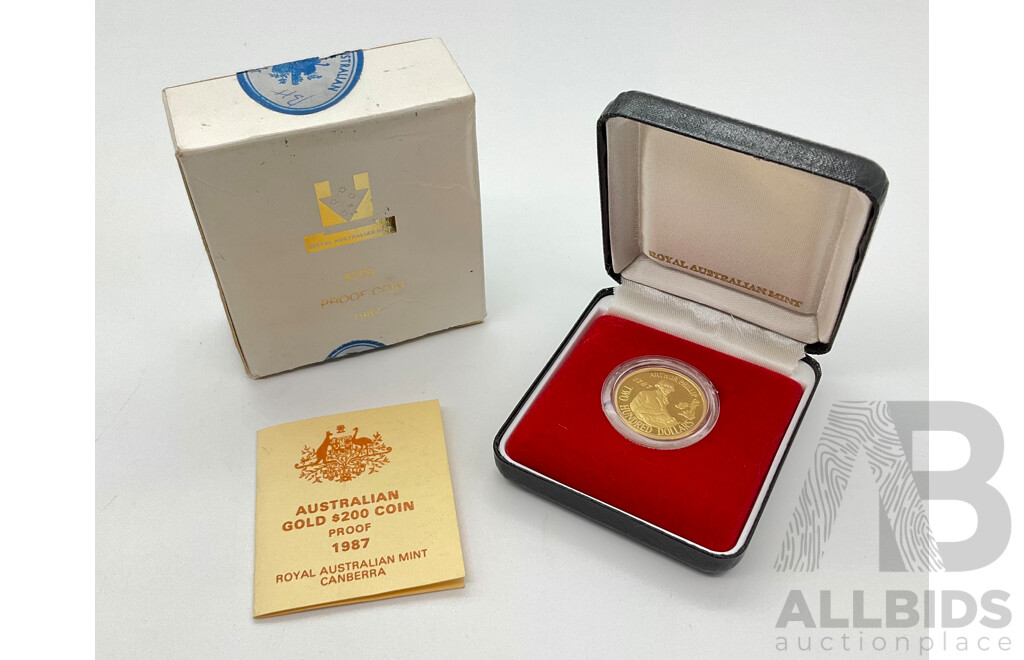 Australian RAM 1987 Two Hundred Dollar Gold Proof Coin .916