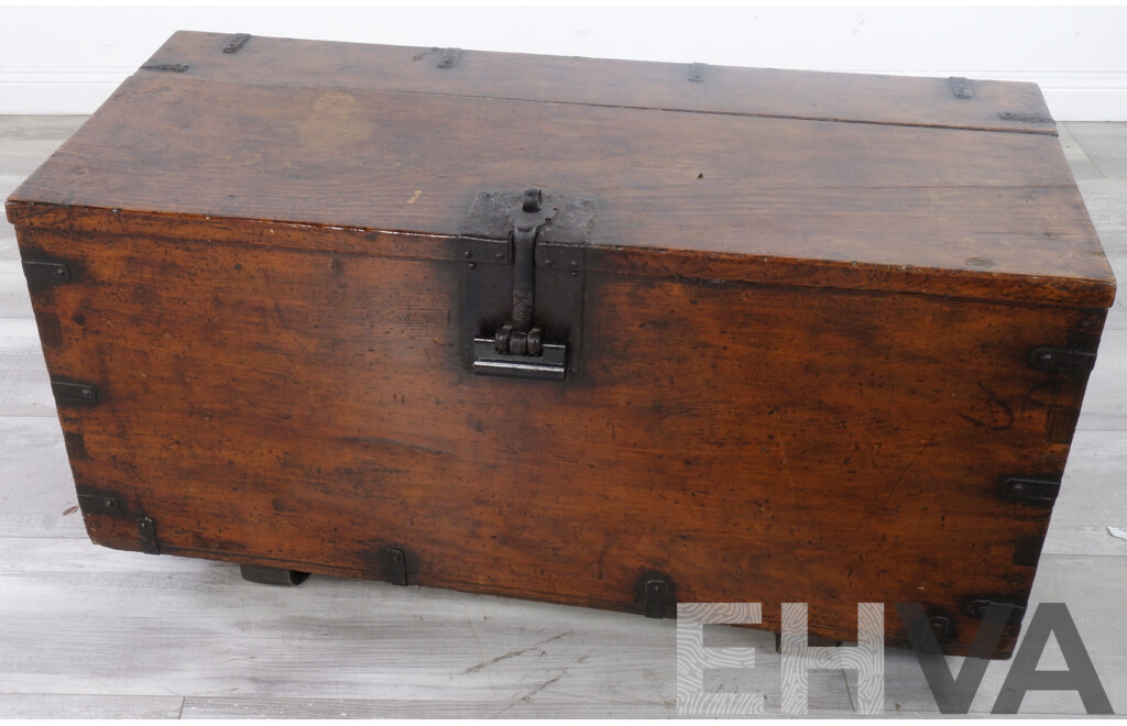 Large Timber Chest with Iron Bound Corners