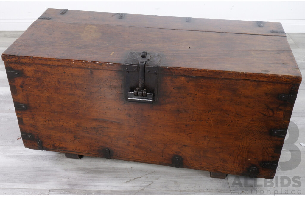 Large Timber Chest with Iron Bound Corners
