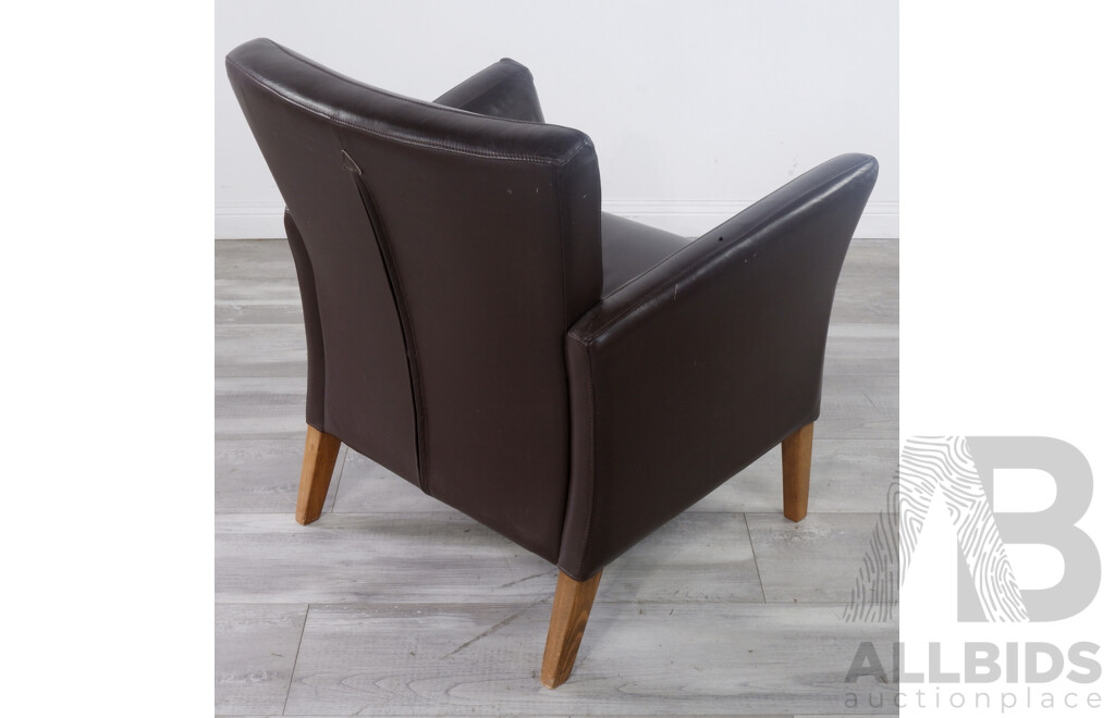 Modern Dark Brown Leather Armchair