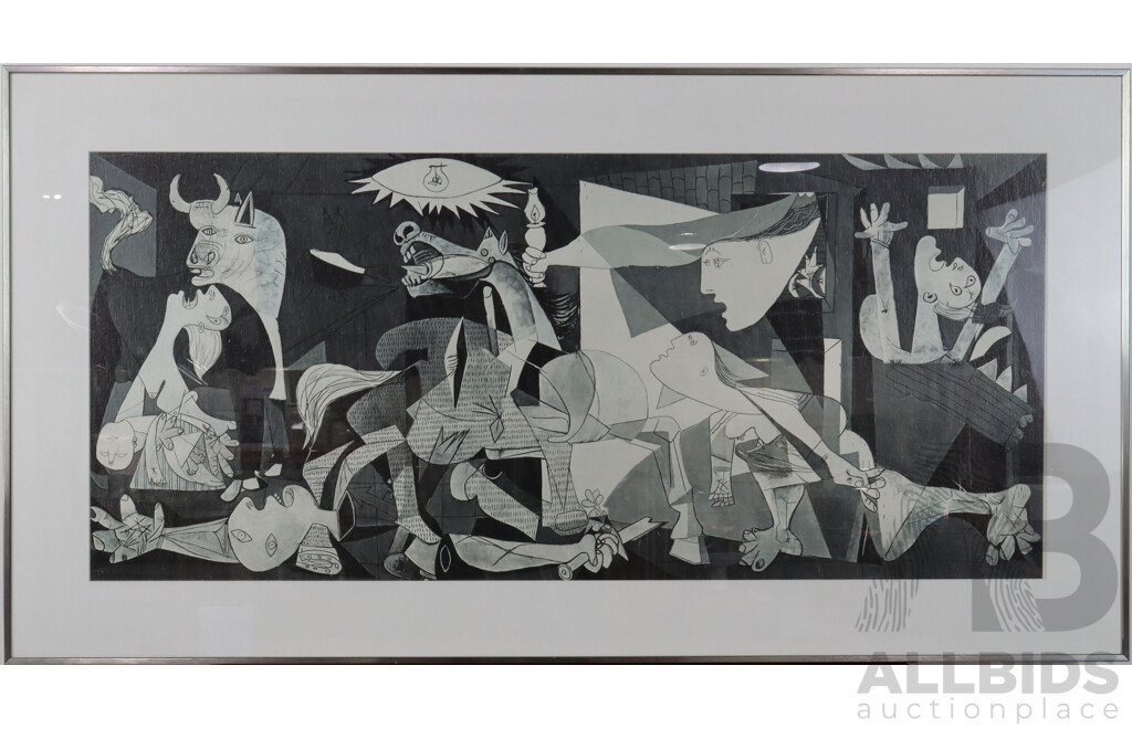 Framed Vintage Offset Print of Picasso's Guernica