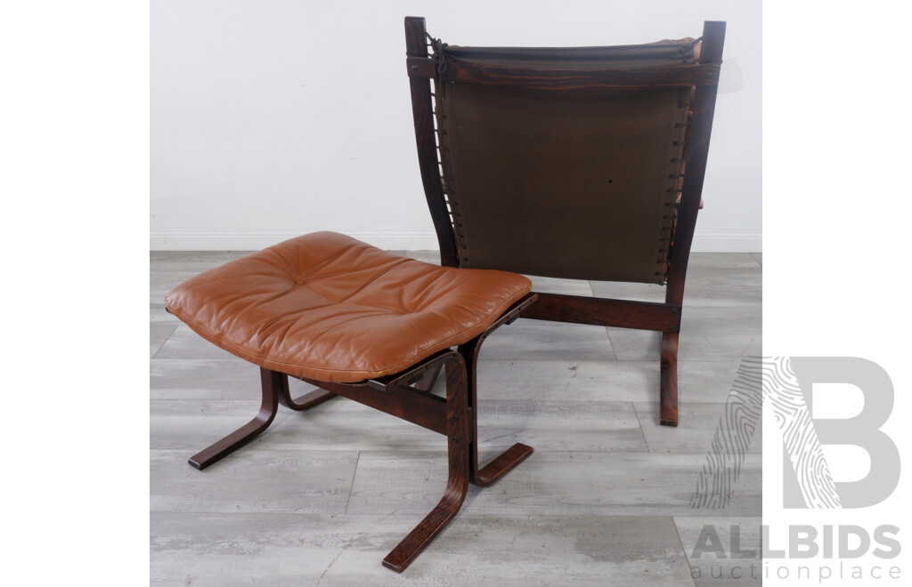 Vintage Norwegian Westnofa Siesta Chair and Foot Stool