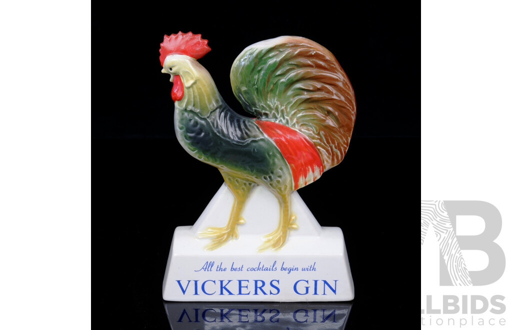 Retro Australian Dianna Pottery Vickers Gin Porcelain Rooster Figure
