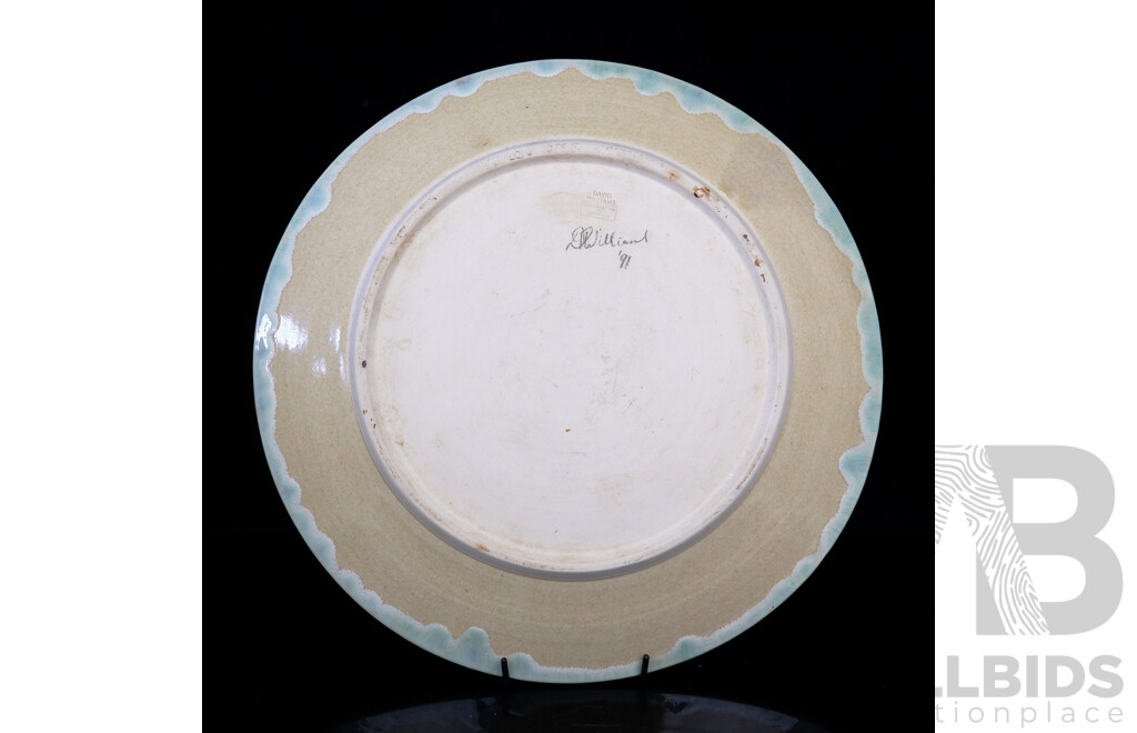Large David Williams Pottery Charger with Crystaline Glaze
