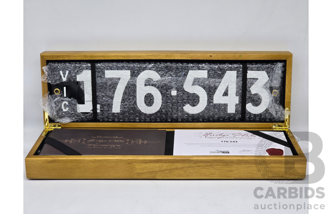 Victorian VIC Six Digit Heritage Number Plate - 176.543