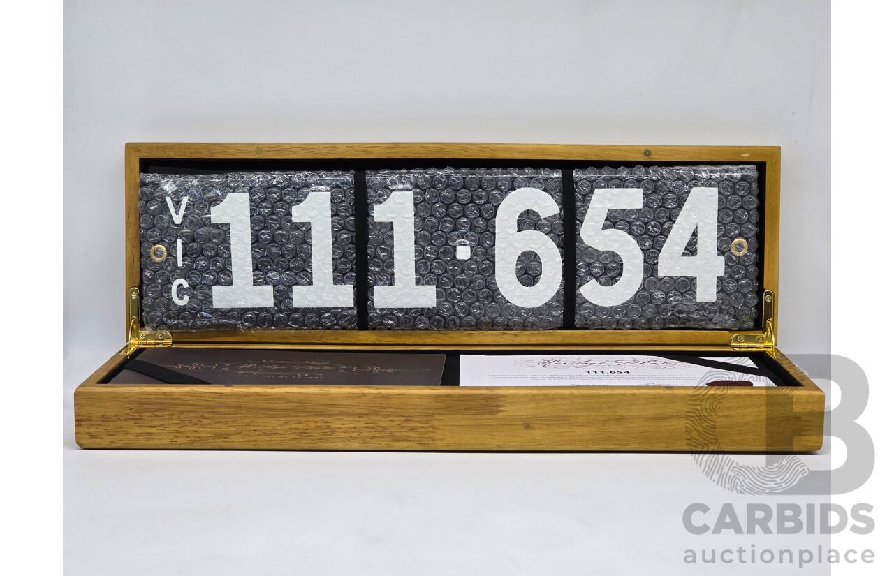 Victorian VIC Six Digit Heritage Number Plate - 111.654