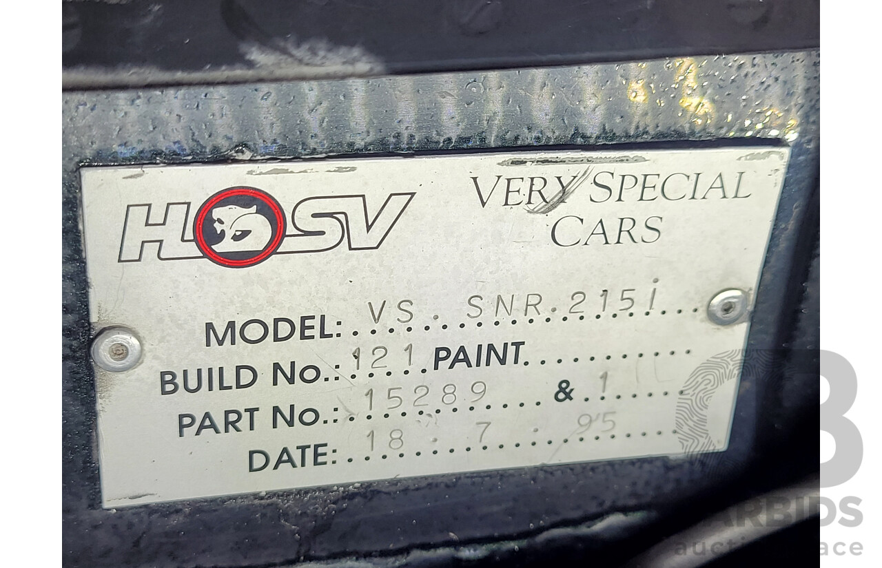 06/1995 Holden HSV VS Senator 215i Build #121 4d Sedan Panther Mica Black V8 LS1 5.7L - Modified