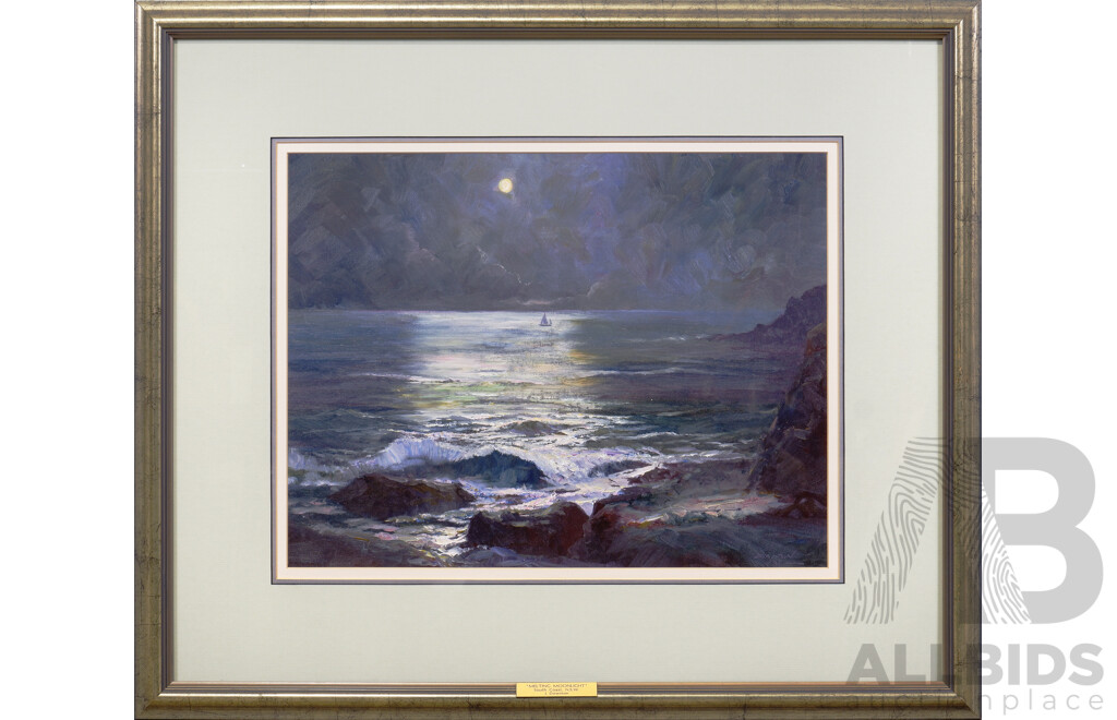 John Downton (born 1939), Melting Moonlight - South Coast NSW 1993, Oil on Canvas