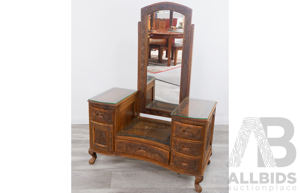 Anglo-Indian Carved Dressing Table