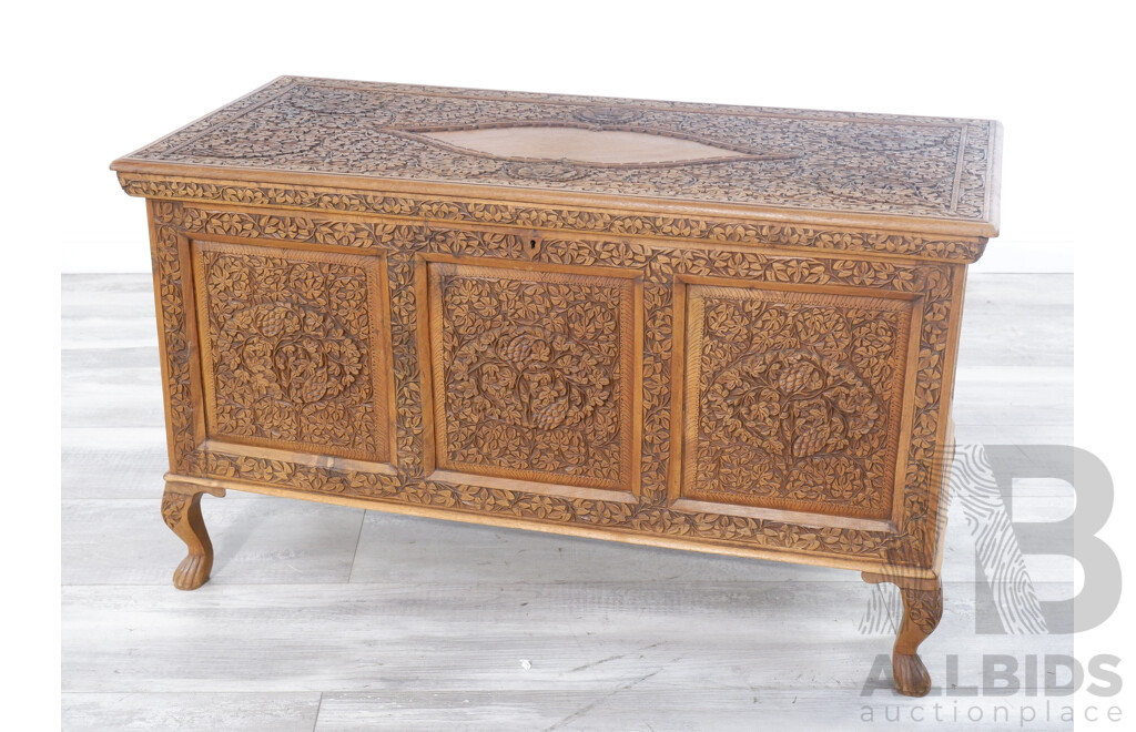 Anglo-Indian Carved Storage Chest