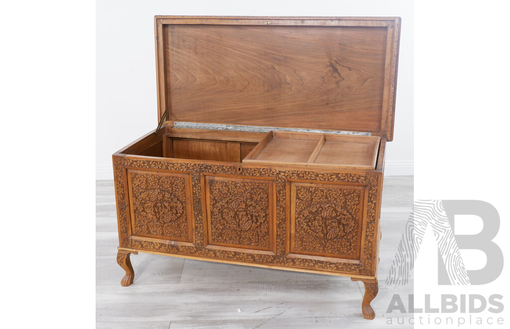 Anglo-Indian Carved Storage Chest