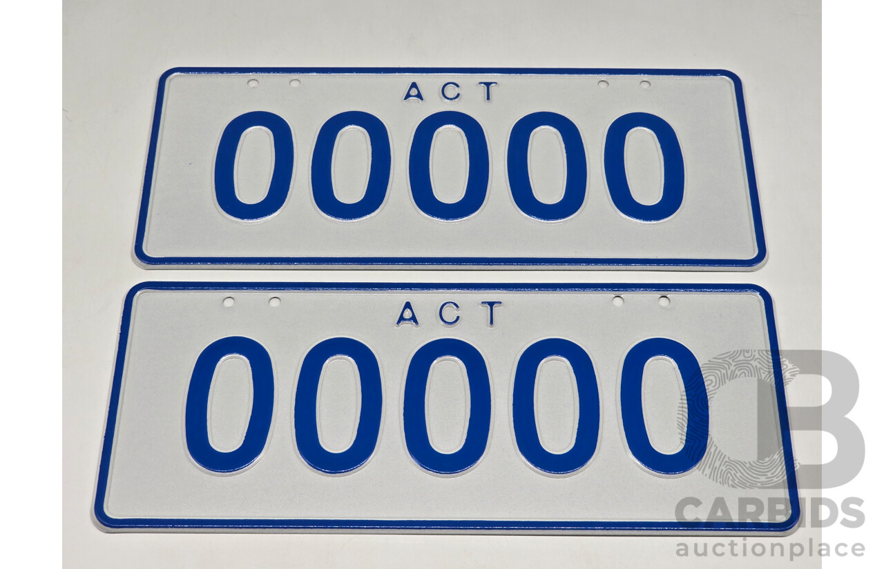 ACT Alphabetical 5 Letter Number Plate - OOOOO