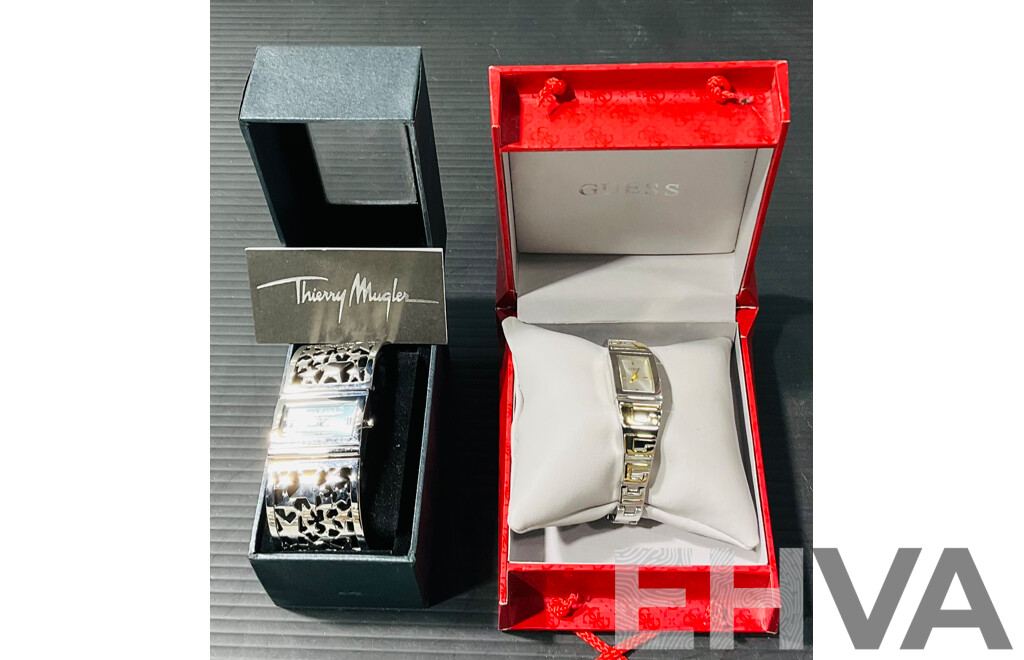 Thierry Mugler Star Cuff Watch & Guess Watch - Both Boxed