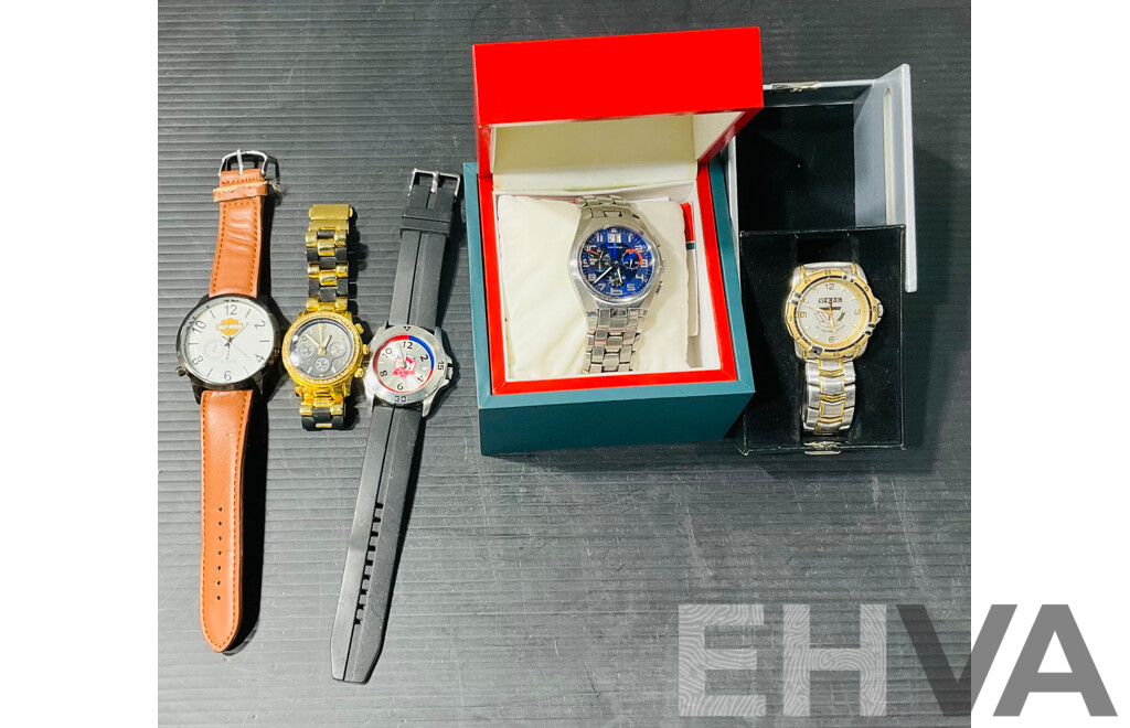 Collection of Watches Including Limited Edition St Kilda Watch 24/1000 and Harley Davidson Watch