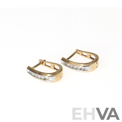 10ct Michael Hill Jewellers Diamond Huggie Earrings, TDW Est. 0.10ct, 12mm, 1.96 Grams