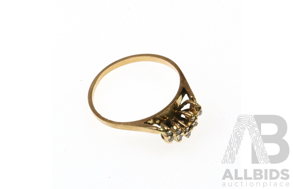 14ct Vintage Diamond Eternity Ring, Size L, 1.59 Grams - Missing Stone