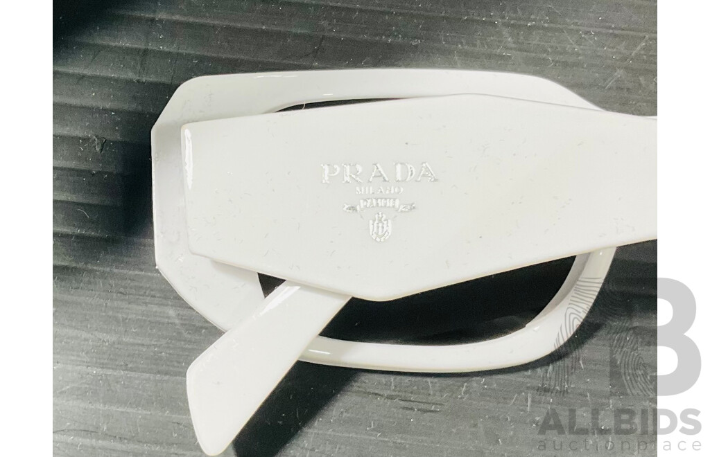 Prada PR-17WS Sunglasses White/Grey, Excellent Condition with Case and Presentation Box