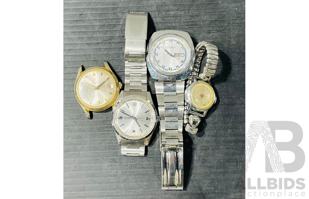 Collection of Vintage Watches Including Citizen