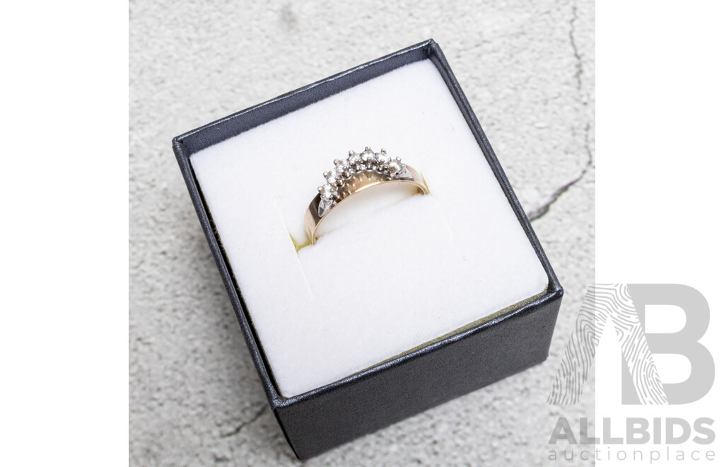9ct Vintage Diamond Set Wedding/Eternity Ring, TDW 0.25ct, Size Q, 1.98 Grams