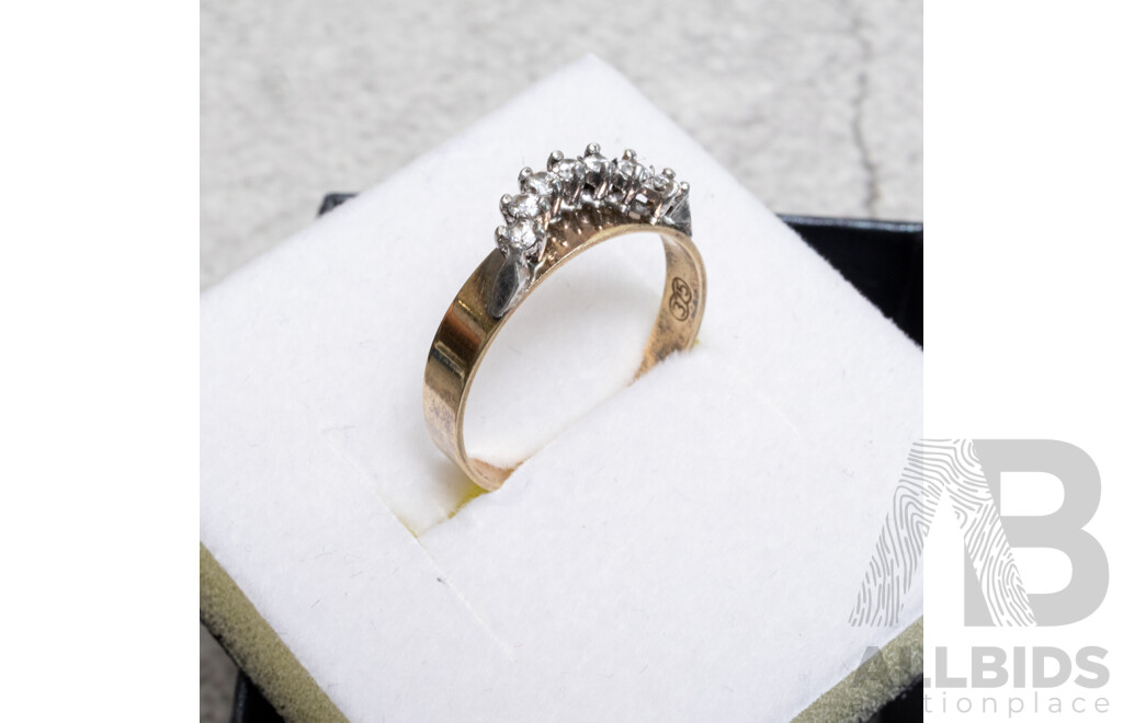 9ct Vintage Diamond Set Wedding/Eternity Ring, TDW 0.25ct, Size Q, 1.98 Grams