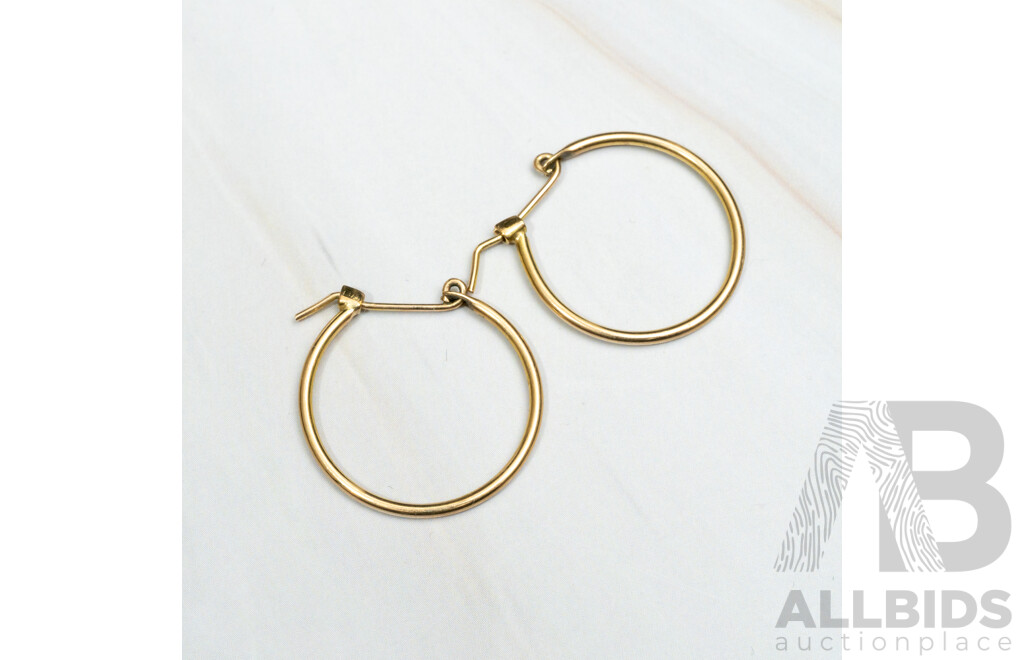 9ct Gold Hoop Earrings, 18mm, 1.49 Grams