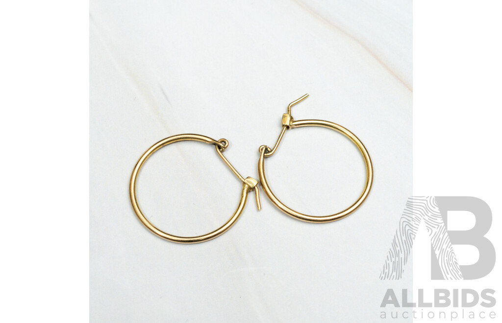 9ct Gold Hoop Earrings, 18mm, 1.49 Grams