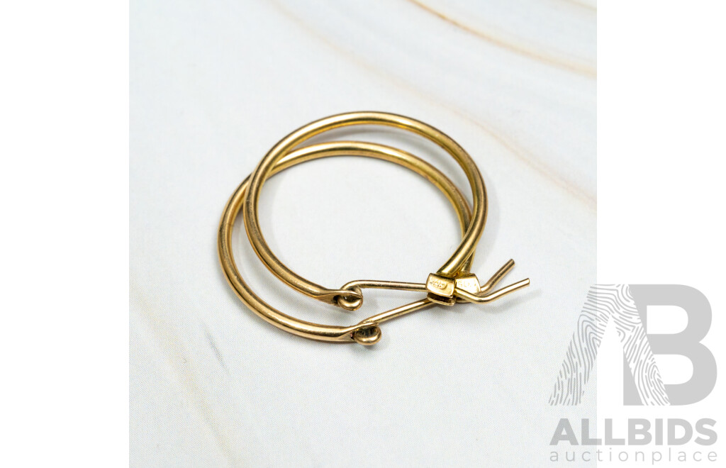 9ct Gold Hoop Earrings, 18mm, 1.49 Grams