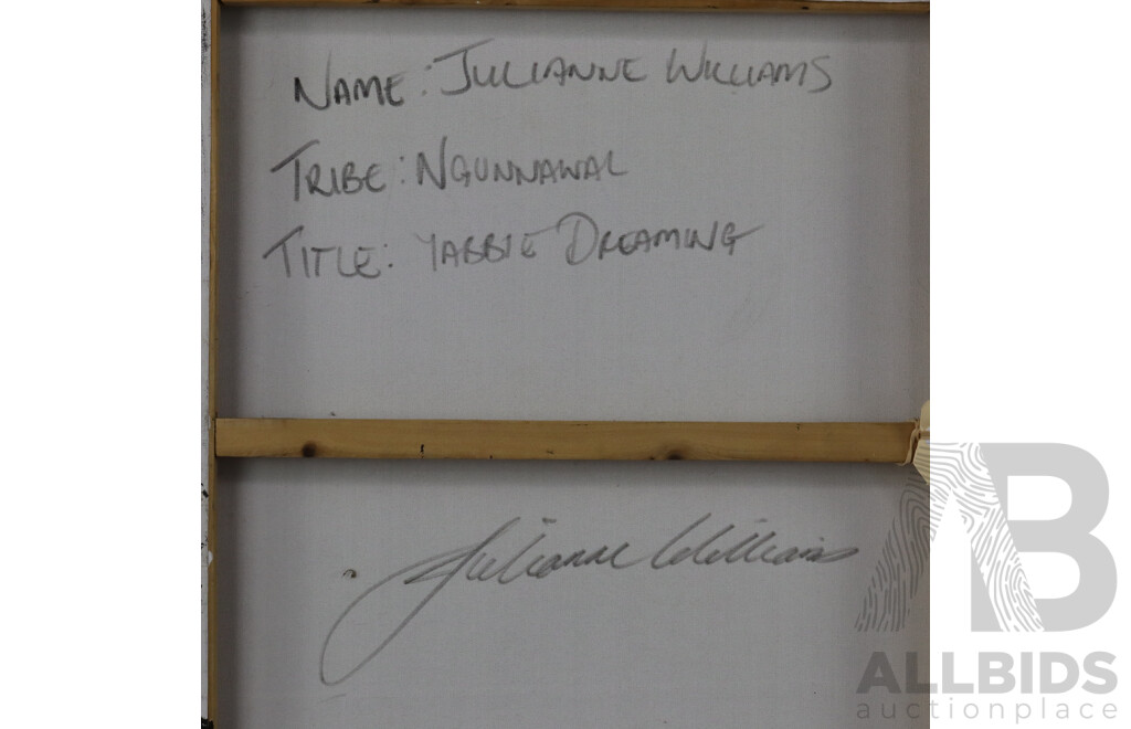 Julianne Williams (Ngunnawal), Yabbie Dreaming, Acrylic on Canvas