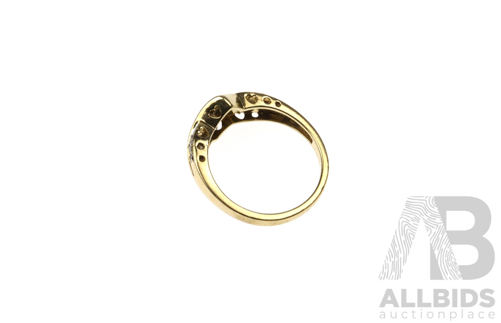 9ct Diamond Set Ring, TDW Est 0.10ct, Size O, 2.87 Grams