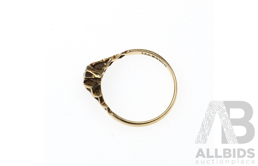 Vintage 1985 0.02ct Diamond Set Ring, Size M, 1.42 Grams