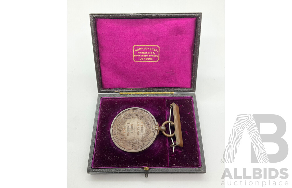 1903 Royal Academy of Music Sight Singing Medal Awarded to Gertrude A.M Clark