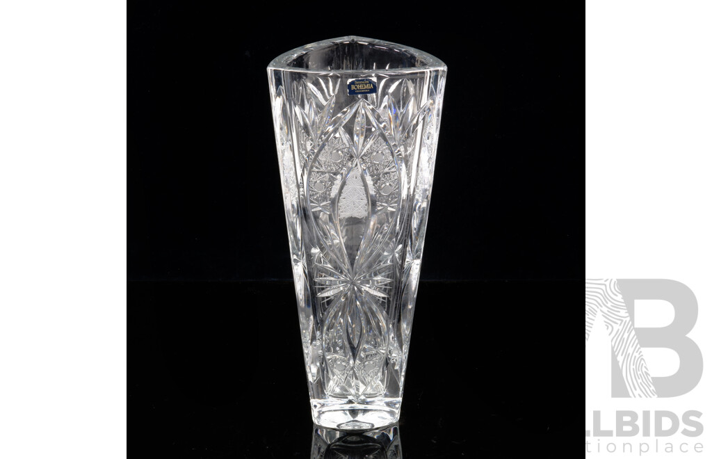 Large Bohemia Crystal Vase with OriginaLLabel