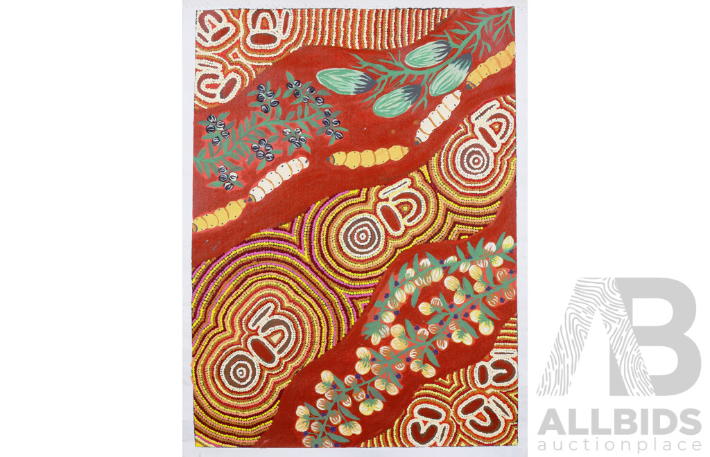 Vivianne West (Kiwirrkurra), Two Aboriginal Canvases Together with Another by Joanne West (Kiwirrkurra) , Acrylic on Canvas (3)