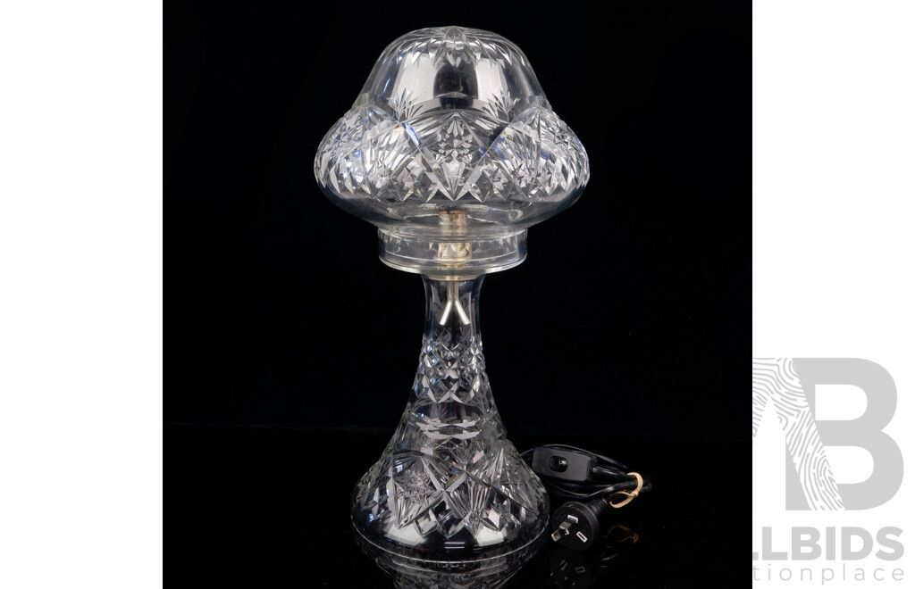 Vintage Star Cut Crystal Two PIece Table Lamp