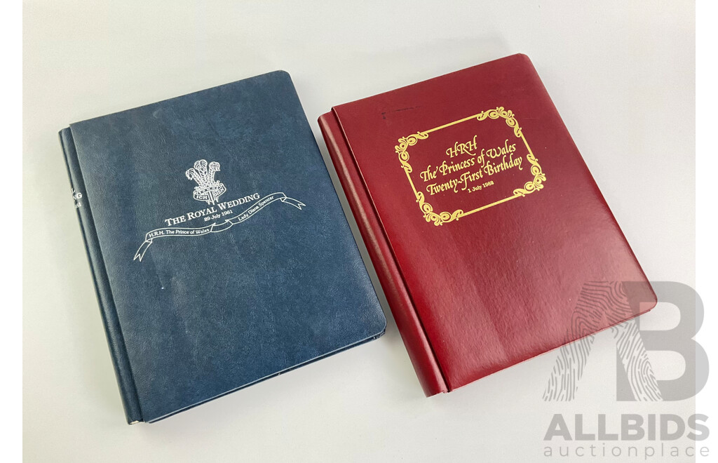 The Royal Wedding 1981 Commonwealth Nations Single Stamp Album and 1982 Princess of Wales Twenty First Birthday Stamp Album